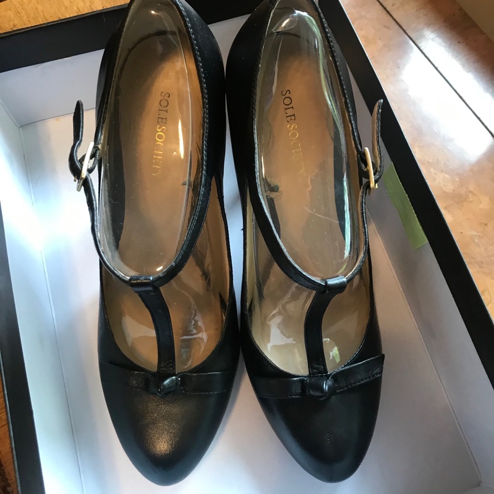 Sole Society Black Leather Heels
